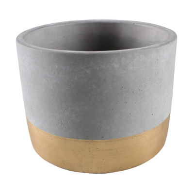 Osłonka ENAR cement,25x25x22cm,SZARY+ZŁ PASEK 
