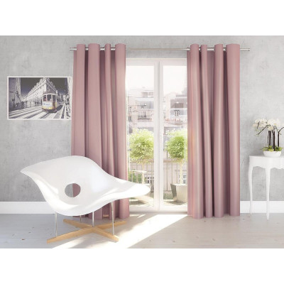 Zasł z kółkami SILK rozm140/245cm kol róż pudrowy