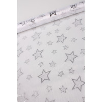 ORGANDYNA GWIAZDY do dekoracji 45/200 cm, k.srebr