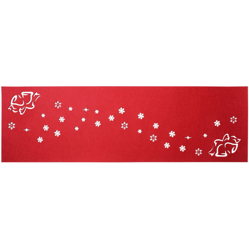 Bieżnik ,filc DZWONEK,30x100cm-kol.czerwony