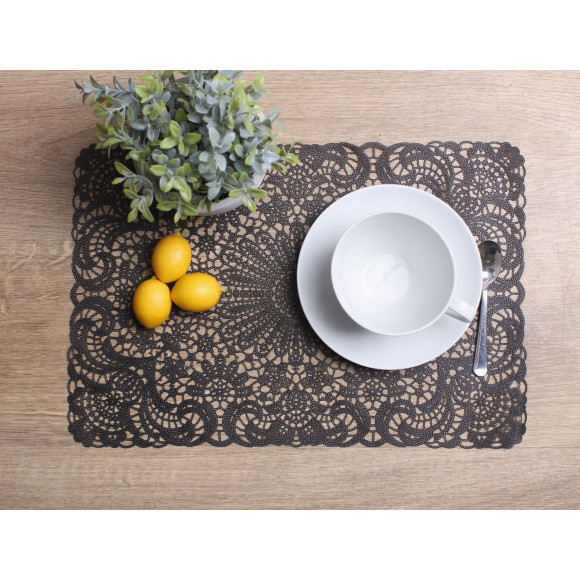 Podkładka LACE, 45x30 cm, kol. czarny  - 5908262439512