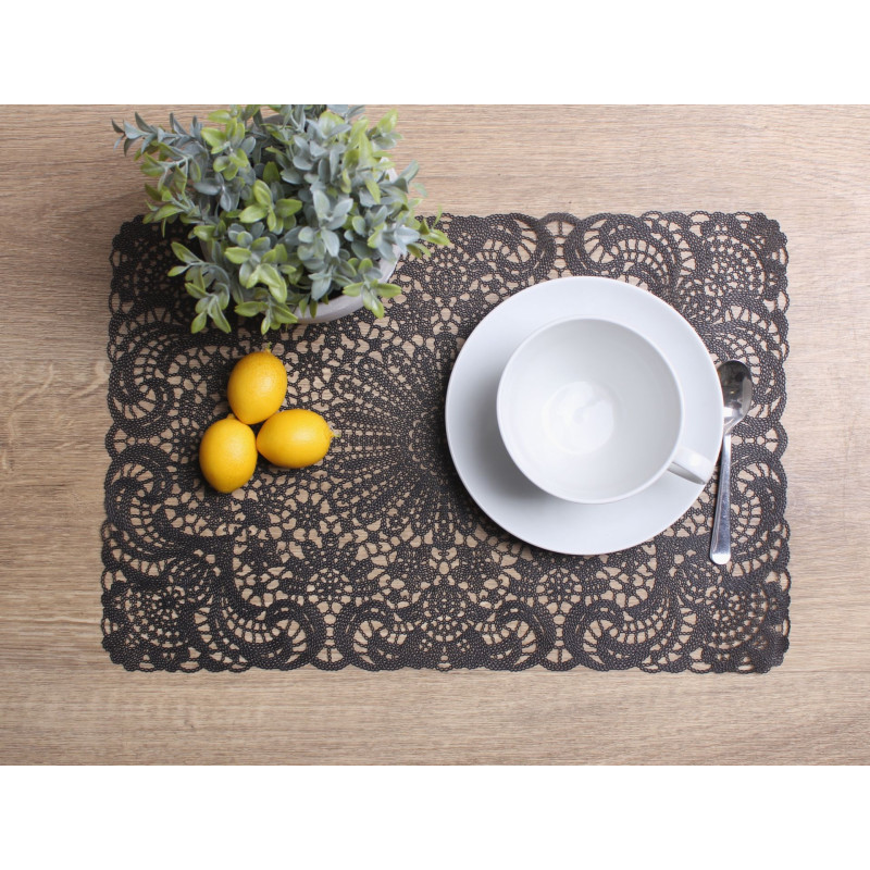 Podkładka LACE, 45x30 cm, kol. czarny  - 5908262439512