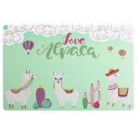 Podkładka ALPACA, 44x28cm,miętowe tło+lama+kaktusy