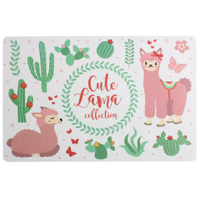 podkładka CUTE, 44X28cm- białe tło,lama