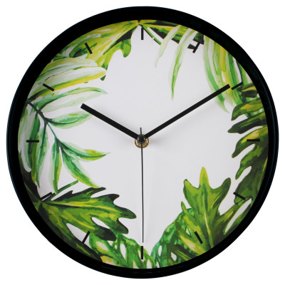 Zegar ścienny GREENERY śr.25 cm ziel-bia-MC