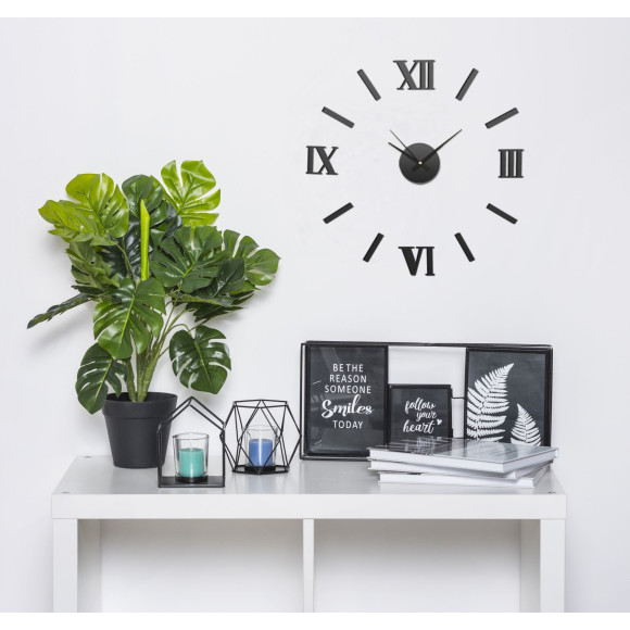Zegar naklejany STICKER ROMER 60 cm czarny  - 5908262426703
