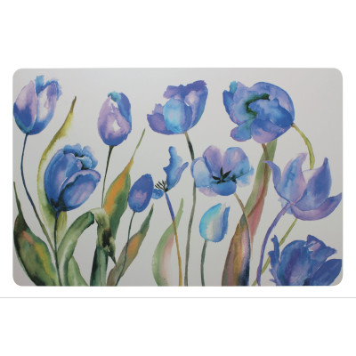 Podkładka TULIPANY, 43,5x28,5 cm, kol. niebieski - 5908262442192