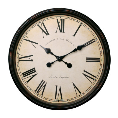 Zegar ścienny VINTAGE, średnica 50 cm, kolor brąz - kre  - mechanizm cichy  - 5908262418166