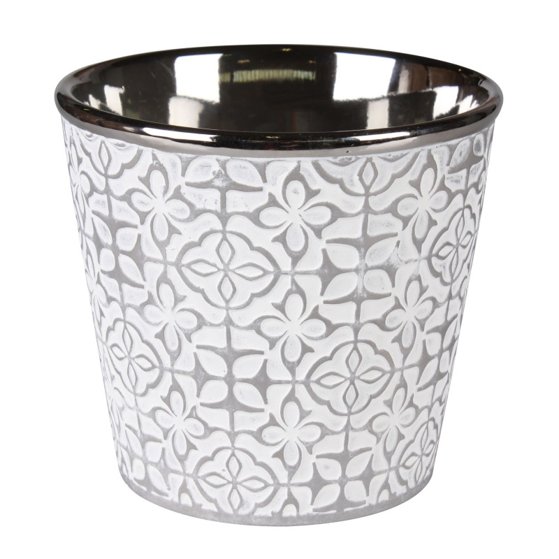 Osłonka PELLE ceramiczna, 13x13x12, 5cm, SZARA - 5908262447647