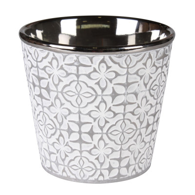 Osłonka PELLE ceramiczna, 13x13x12, 5cm, SZARA - 5908262447647