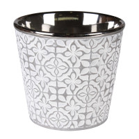 Osłonka PELLE ceramiczna, 13x13x12, 5cm, SZARA - 5908262447647