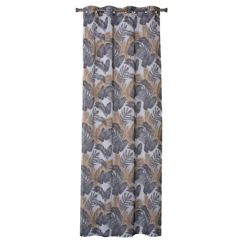 Firana z kółkami ANTIL, 140/260 cm kol BIAŁY/LIŚCIE - 5903754822001