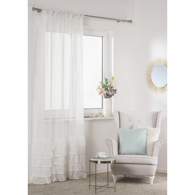 Firana z taśmą FRIVOLI 140x260 cm, kolor off white - 5908262440730