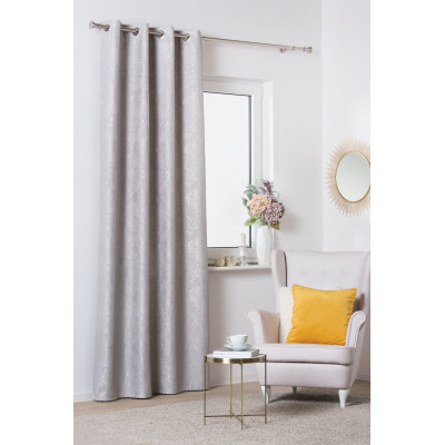 Zasłona z kółkami EDEL 140/260 cm, kol. jasnoszary - 5903754801693