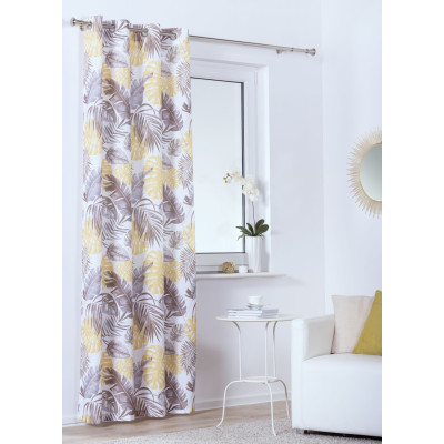 Zasłona z kółkami EKWADOR 140x260cm, kolor szaro - żół - 5908262420718