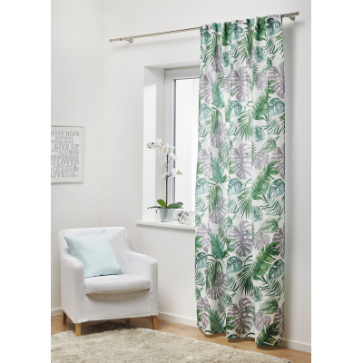 Zasłona z ukr patkami EKWADOR 140x250cm kolor szaro - zie - 5908262411280