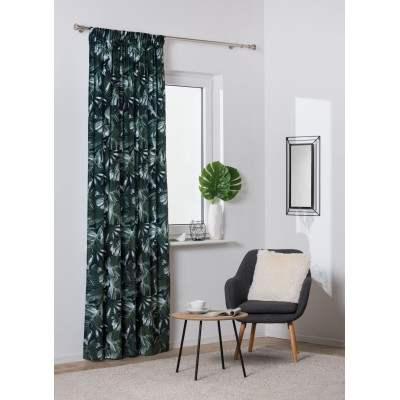 Zasłona z kółkami CALATEA 140x250 cm, kolor zielony - 5903754816147