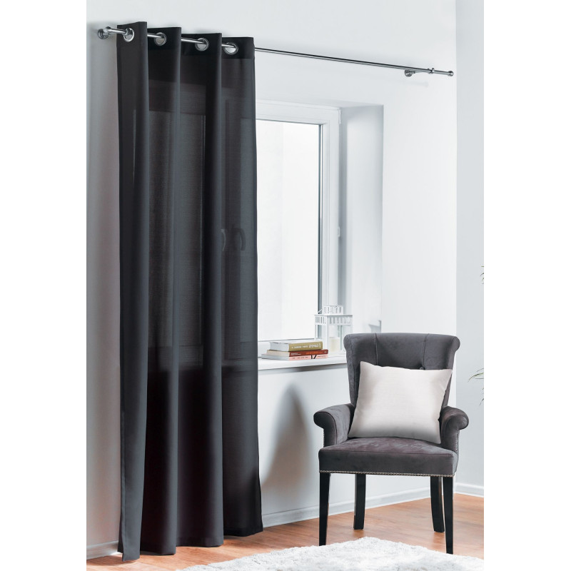 Zasłona z kółkami OXFORD 140/260 cm kolor czarny - 5908262422101