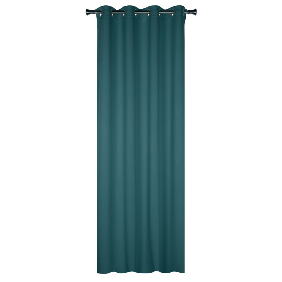 Zasłona z kółkami OXFORD 140/260 cm kolor ciemny morski - 5908262421845