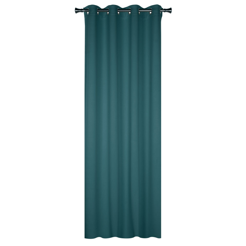 Zasłona z kółkami OXFORD 140/260 cm kolor ciemny morski - 5908262421845