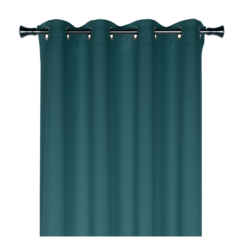 Zasłona z kółkami OXFORD 140/260 cm kolor ciemny morski - 5908262421845