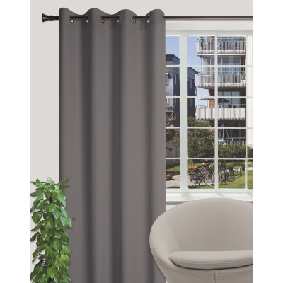Zasłona z kółkami OXFORD 140/260 cm kol. ciemnoszary - 5908262422118