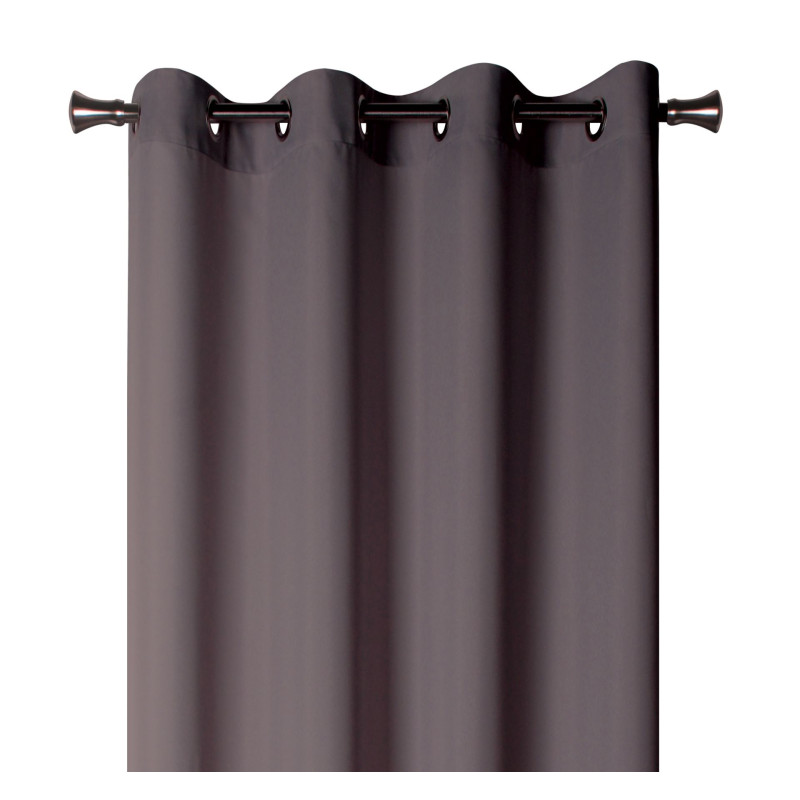 Zasłona z kółkami OXFORD 140/260 cm kol. ciemnoszary - 5908262422118