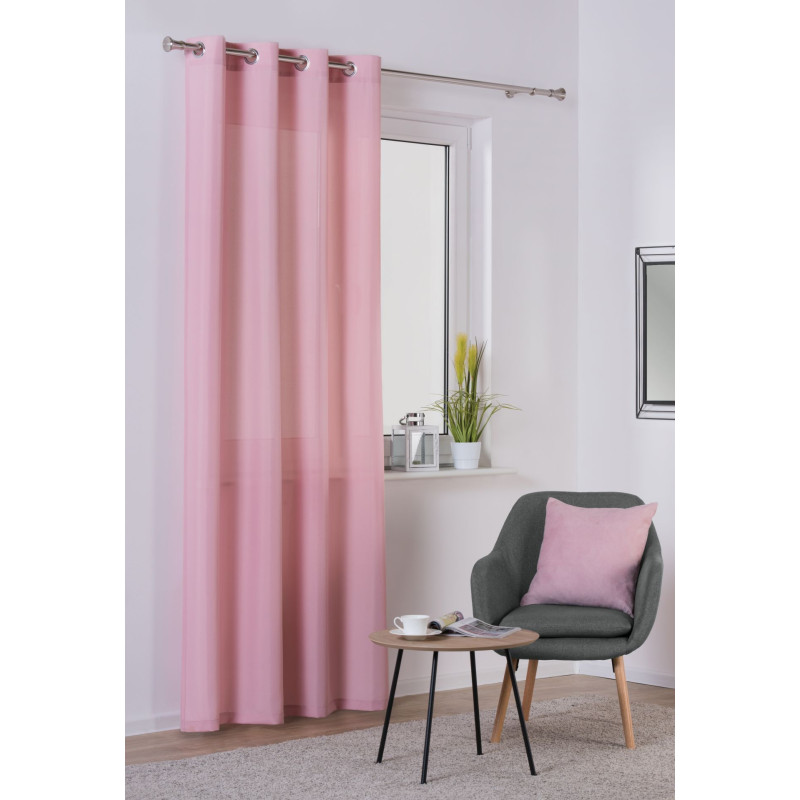 Zasłona z kółkami OXFORD rozm 140x260 cm kol. różowy - 5908262455130