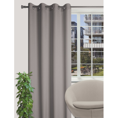 Zasłona z kółkami OXFORD 140/260 cm kolor szary - 5908262409744