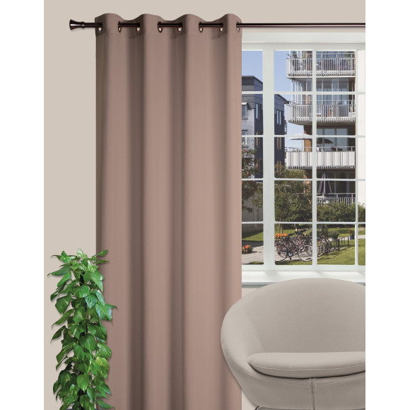 Zasłona z kółkami OXFORD 140/260 cm kolor taupe - 5908262427663