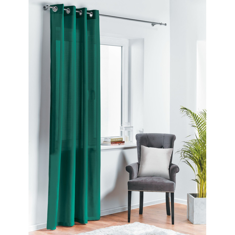 Zasłona z kółkami OXFORD 140/260 cm kolor butelkowa zieleń - 5908262427762