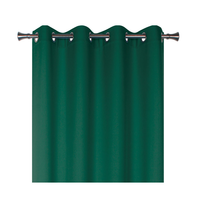 Zasłona z kółkami OXFORD 140/260 cm kolor butelkowa zieleń - 5908262427762