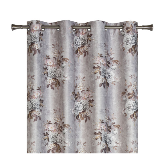 Zasłona z kółkami PEONY 140/260 cm, kol.szary - 5903754802102