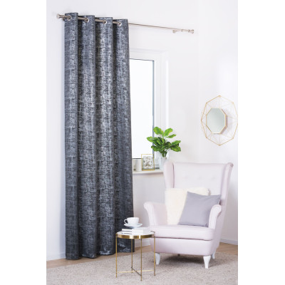 Zasłona PLATA z kółkami 140x260 cm kol. antracyt - 5903754803581