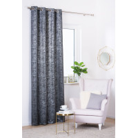 Zasłona PLATA z kółkami 140x260 cm kol. antracyt - 5903754803581