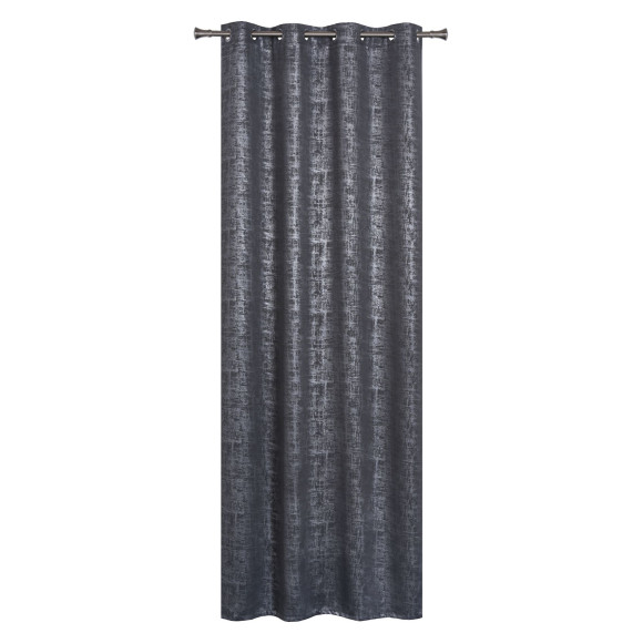 Zasłona PLATA z kółkami 140x260 cm kol. antracyt - 5903754803581