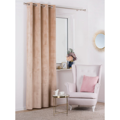 Zasłona z kółkami VELVET 140x260 cm, kolor beżowy - 5908262469601