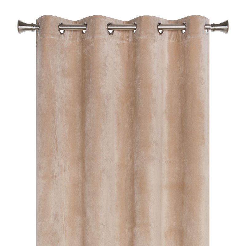 Zasłona z kółkami VELVET 140x260 cm, kolor beżowy - 5908262469601