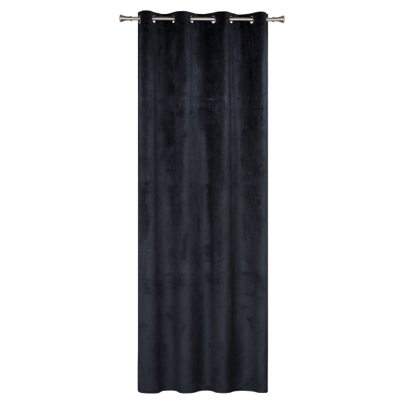 Zasłona z kółkami VELVET 140x260 cm, kol. czarny - 5903754801549