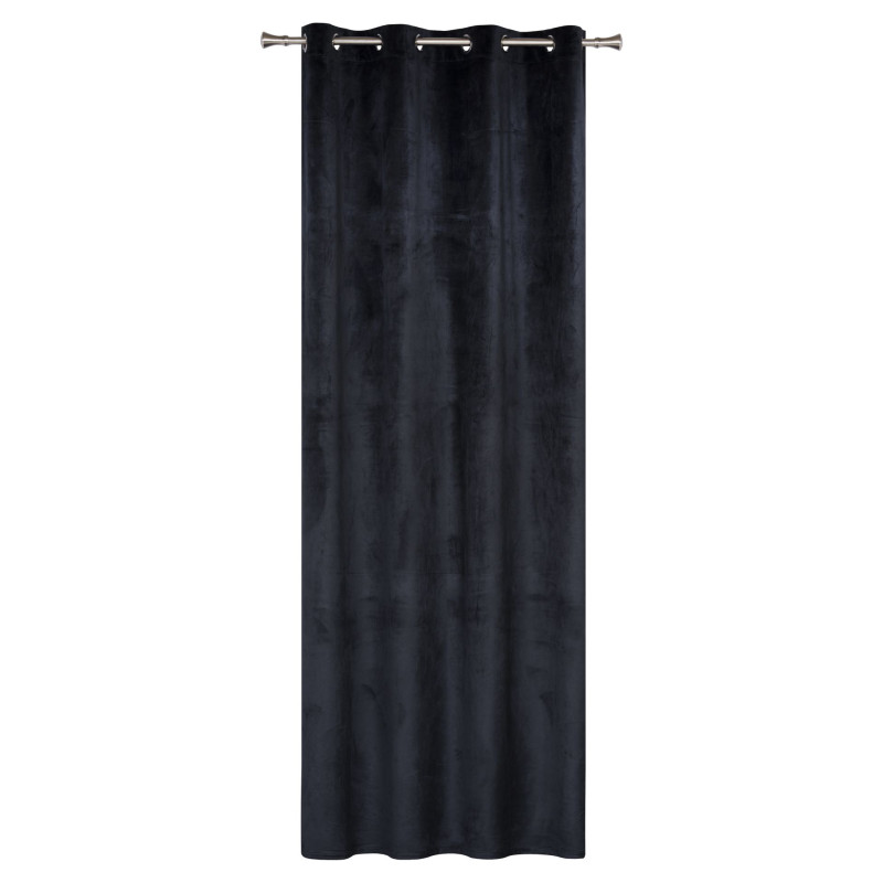 Zasłona z kółkami VELVET 140x260 cm, kol. czarny - 5903754801549