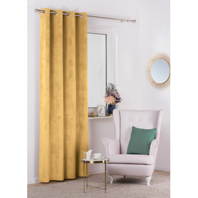 Zasłona z kółkami VELVET 140x260cm, kolor muszardow - 5908262444684