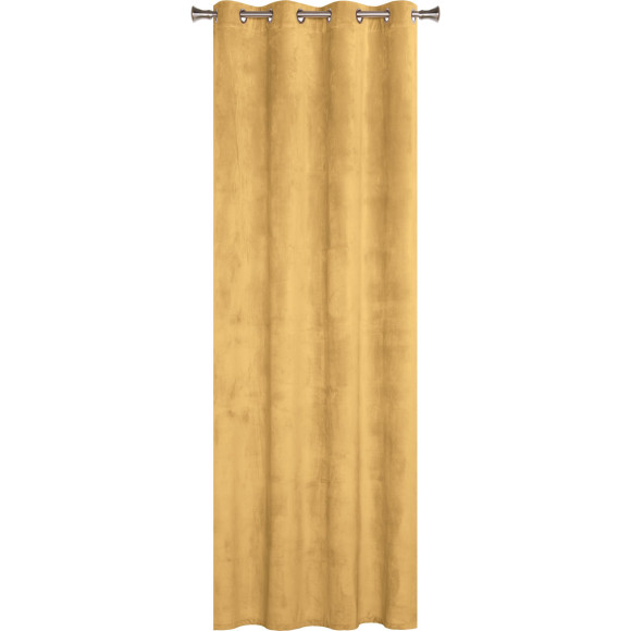 Zasłona z kółkami VELVET 140x260cm, kolor muszardow - 5908262444684