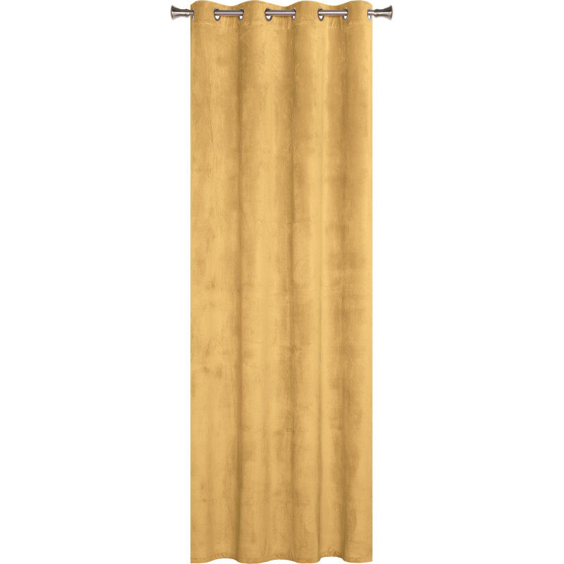 Zasłona z kółkami VELVET 140x260cm, kolor muszardow - 5908262444684