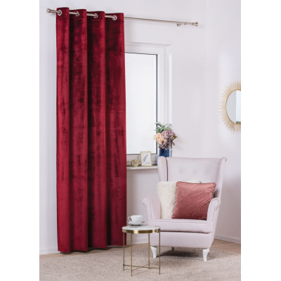 Zasłona z kółkami VELVET 140x260 rubinowy - 5908262455420