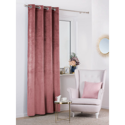 Zasłona z kółkami VELVET 140x260 cm, kolor wrzosowy - 5908262480743