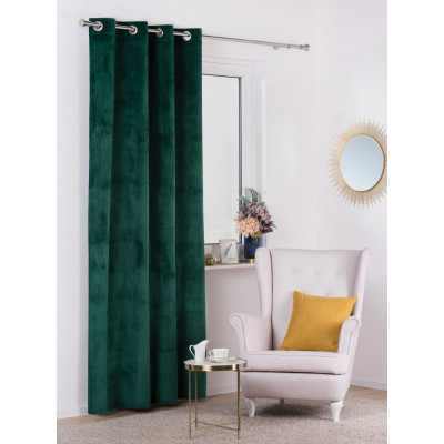 Zasłona z kółkami VELVET 140x260 cm, kolor zielony - 5908262429285