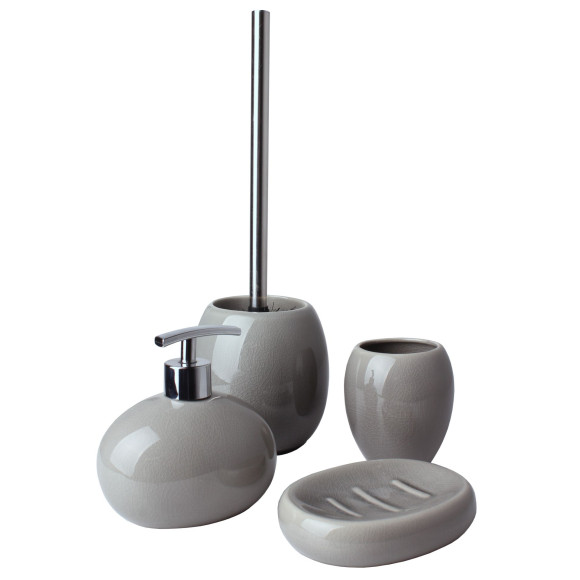 Szczotka do WC CRUSH, 13x13cm, wys.37 cm, kolor szary - 5908262402929
