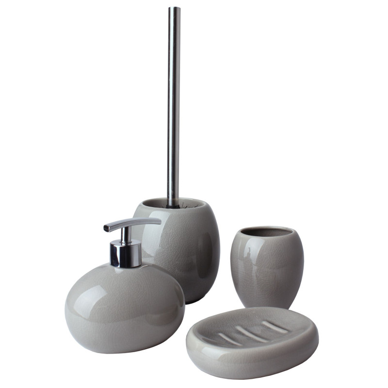 Szczotka do WC CRUSH, 13x13cm, wys.37 cm, kolor szary - 5908262402929