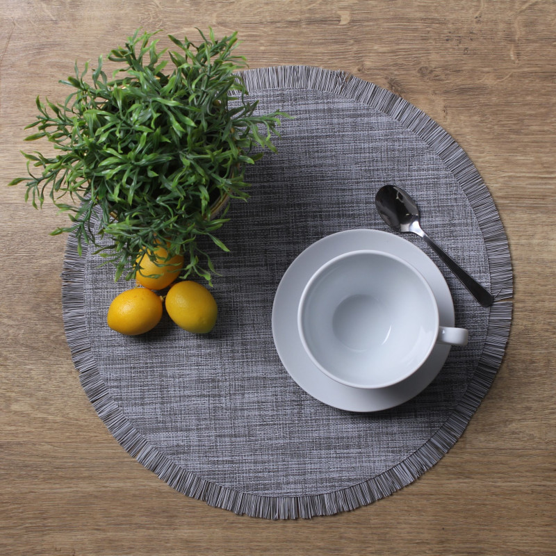Podkładka mata na stół BARRA okrągła 38cm szara - 5903754820861