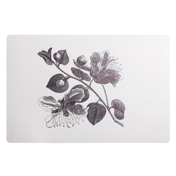 Podkładka CAPERS kwiaty pąki 43,5x28cm,kol.biało-czarny - 5903754826405
